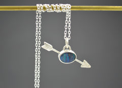 Silver Arrow and Boulder Opal Necklace