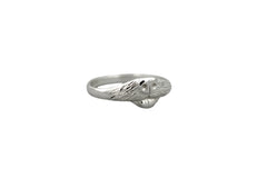 Dog Ring in sterling silver. features a dog nose and mouth with its tongue out.