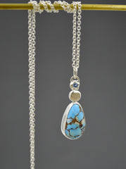 Golden Hill Turquoise and Montana Sapphire Star Necklace