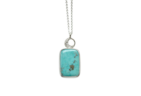 Silver Little Moon Campitos Turquoise Necklace