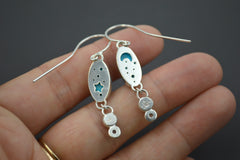 Turquoise and Montana Sapphire Dangle Earrings