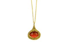 Drip Pendant Necklace w/ Amber