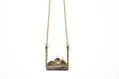 Silver Earth Mountain Necklace