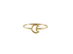 Thin gold crescent moon ring