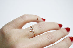 Thin gold triangle ring