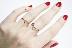 thin gold rings with triangles