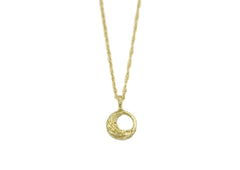 gold tone little moon necklace
