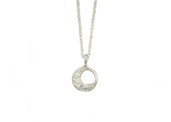 silver tone little moon necklace