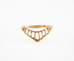 Intricate rose gold chevron ring