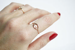 Thin Rose Gold Evil Eye Ring