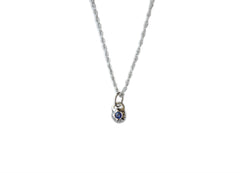 Tiny Twinkle Star Silver Sapphire Necklace