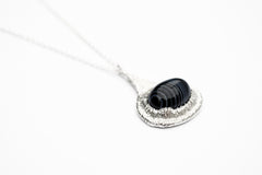 Drip Pendant with Black Lace Agate