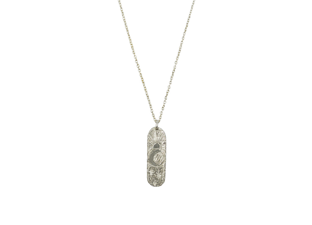 Silver Sun Moon and Stars Necklace