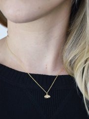 Brass and Gold Tiny Cat Charm Necklace