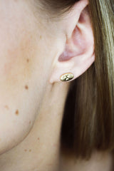 Gold Cat Stud Earrings
