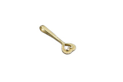 Gold fairy wand pendant with open shape upside down heart at the end in gold 