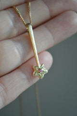 14K Star Wand with 2mm Pink Sapphire