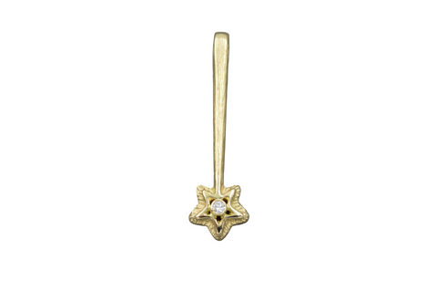 14K Star Wand with 2mm Diamond