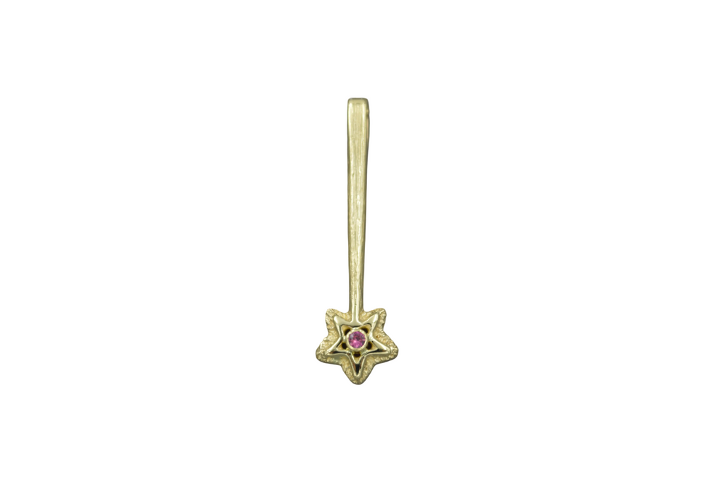 14K Star Wand with 2mm Pink Sapphire Oct 2026