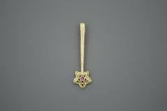 14K Star Wand with 2mm Pink Sapphire Oct 2026