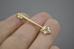 14K Star Wand with 2mm Pink Sapphire Oct 2026