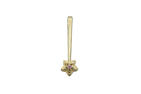 14K Star Wand with 2mm Pink Sapphire