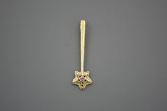 14K Star Wand with 2mm Pink Sapphire
