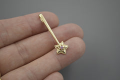 14K Star Wand with 2mm Pink Sapphire