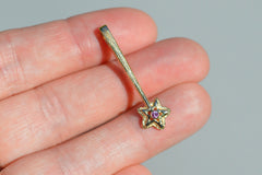14K Star Wand with 2mm Pink Sapphire