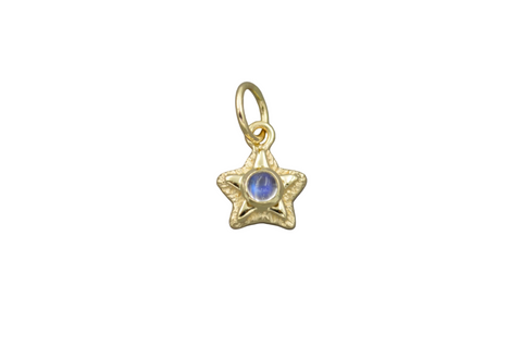 14k Starlet with 3mm Blue Sheen Moonstone