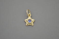 14k Starlet with 3mm Blue Sheen Moonstone