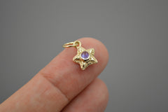 14k Starlet with 3mm Blue Sheen Moonstone