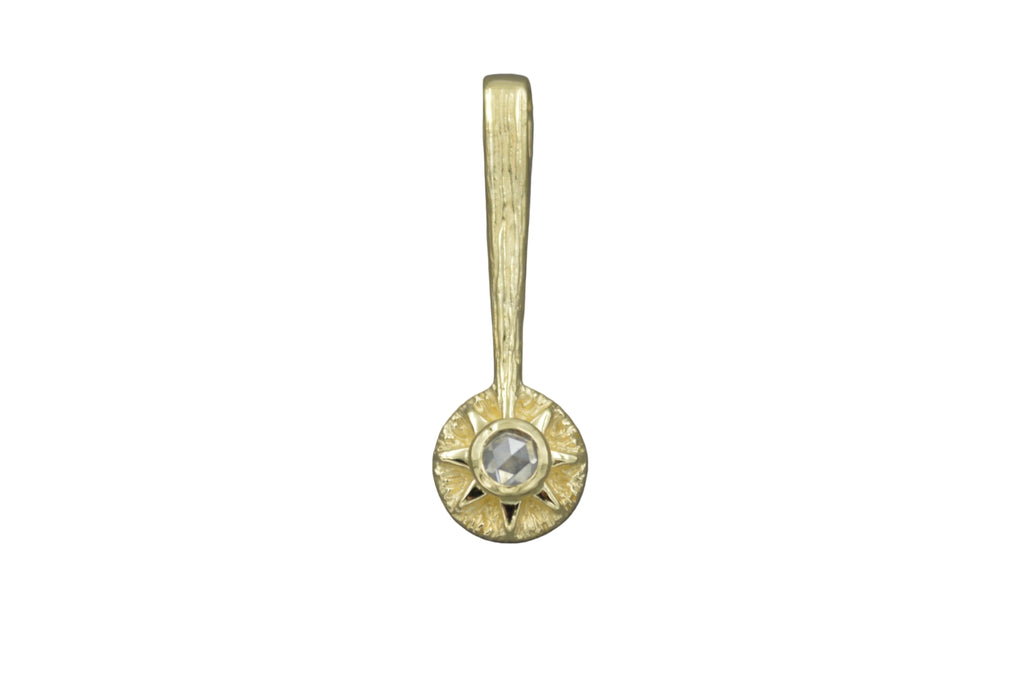14k Sun Wand with Rosecut Ice Diamond