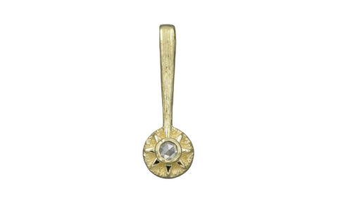 14k Sun Wand with Rosecut Ice Diamond