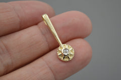 14k Sun Wand with Rosecut Ice Diamond