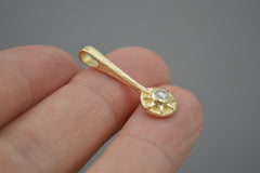 14k Sun Wand with Rosecut Ice Diamond