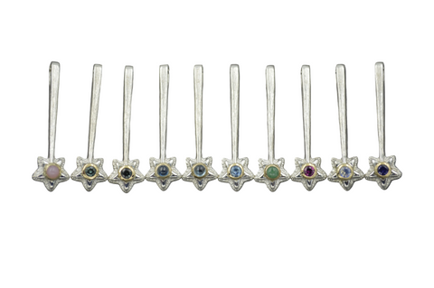 Silver Star Wands with 14k setting & Gemstones, May 2026 Drop (#8)