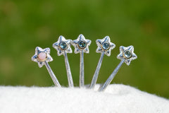 Silver Star Wands with 14k setting & Gemstones, May 2026 Drop (#8)