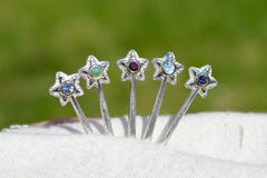 Silver Star Wands with 14k setting & Gemstones, May 2026 Drop (#8)