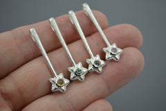 Silver Star Wands with 14k setting & Gemstones, August 2026 Drop (#11)