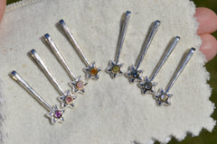 Silver Star Wands with 14k setting & Gemstones, August 2026 Drop (#11)