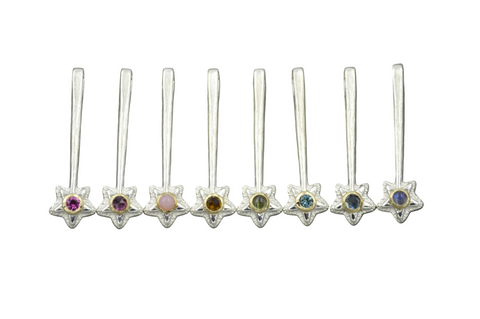 Silver Star Wands with 14k setting & Gemstones, August 2026 Drop (#11)