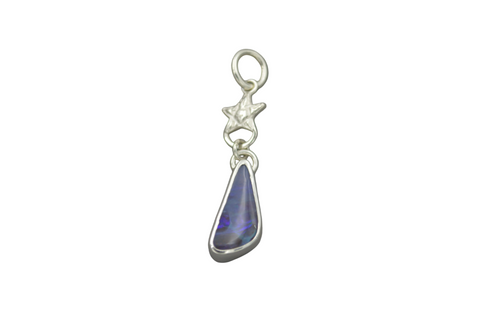 Silver OOAK Boulder Opal Star Pendant #1