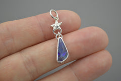Silver OOAK Boulder Opal Star Pendant #1