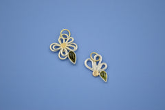 OOAK Silver and 14k Flower Pendants