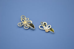 OOAK Silver and 14k Flower Pendants