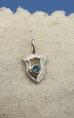 Sterling Silver Shield Pendants with Gemstones