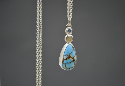 Golden Hill Turquoise and Montana Sapphire Star Necklace