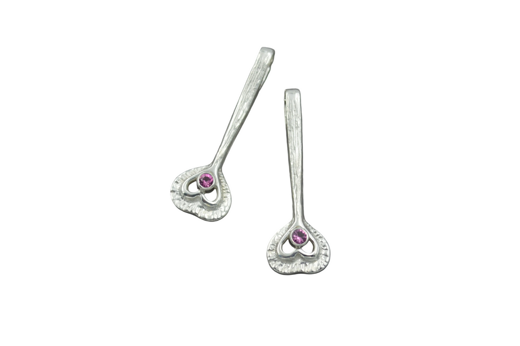 Sterling Silver Fairy Heart Wand with Pink Tourmaline