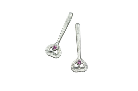 Sterling Silver Fairy Heart Wand with Pink Tourmaline
